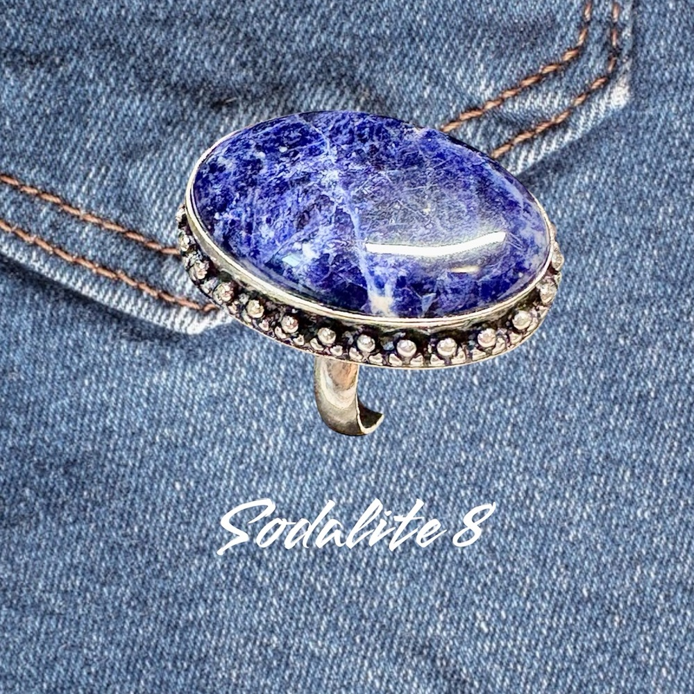 Genuine Sodalite stone Ring